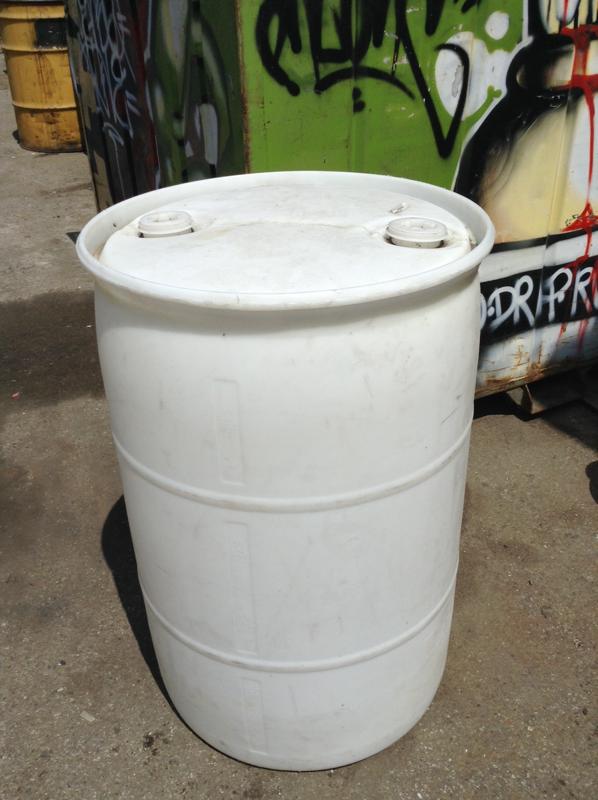 Image of White 55 Gallon Plastic Drum